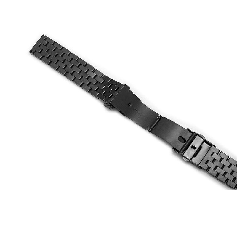 Kai Tian 22mm Solid Stainless Steel Watch Band with Double Buckles Push Button Deployment Clasp 5 Rows Metal Watch Strap for Men Women Black - Image 5